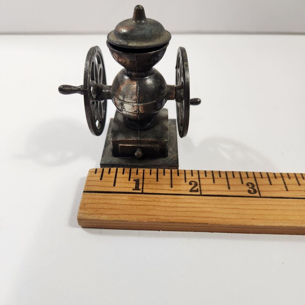 Antique Coffee Grinder Bronze Metal Diecast Pencil Sharpener - Picture 10 of 12